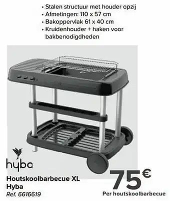 Carrefour Houtskoolbarbecue xl hyba aanbieding