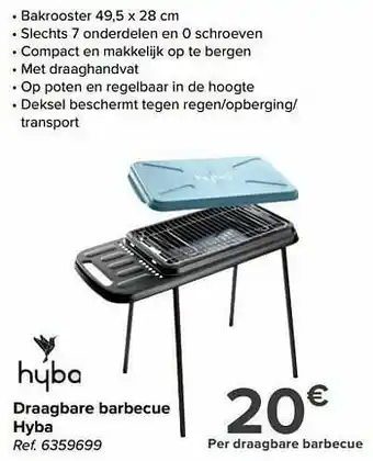 Carrefour Draagbare barbecue hyba aanbieding