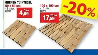 Hubo Grenen tuintegel aanbieding