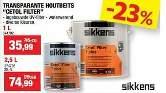 Hubo Transparante houtbeits cetol filter aanbieding