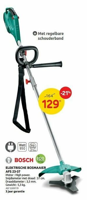 Brico Bosch elektrische bosmaaier afs 23-37 aanbieding