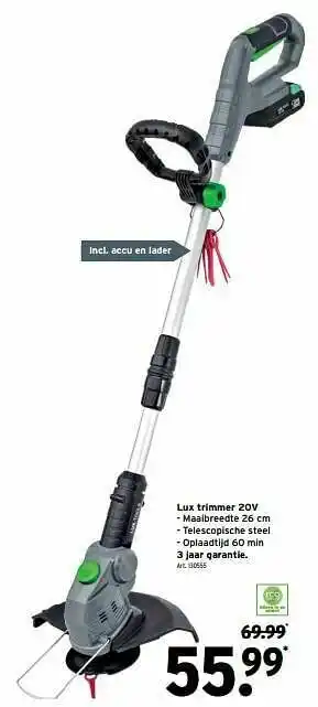 GAMMA Lux trimmer 20v aanbieding