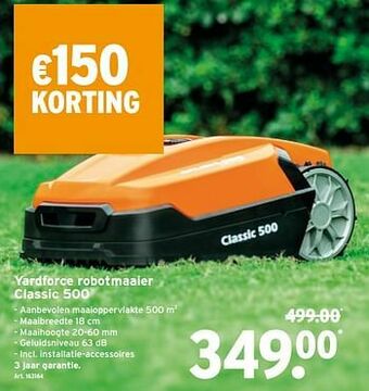 GAMMA Yardforce robotmaaier classic 500 aanbieding