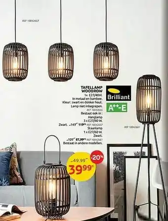 Brico Tafellamp woodrow aanbieding