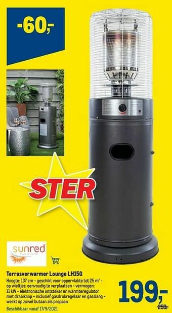 Makro Terrasverwarmer lounge lh15g aanbieding