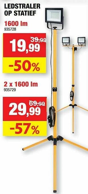 Hubo Ledstraler op statief aanbieding