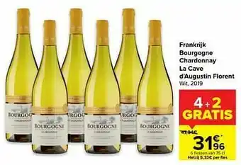 Carrefour Frankrijk bourgogne chardonnay la cave d’augustin florent wit aanbieding