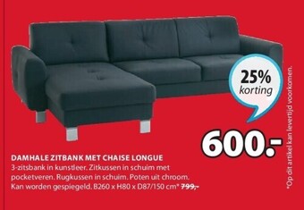 Jysk Damhale zitbank met chaise longue aanbieding