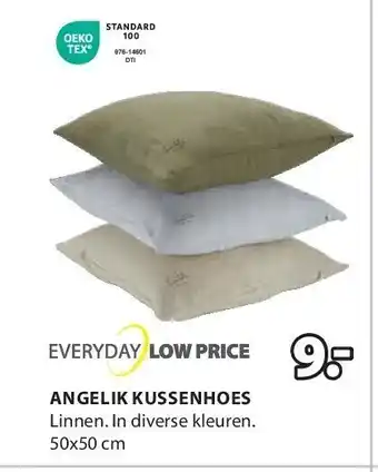 Jysk Angelik kussenhoes linnen. in diverse kleuren. 50x50 cm aanbieding