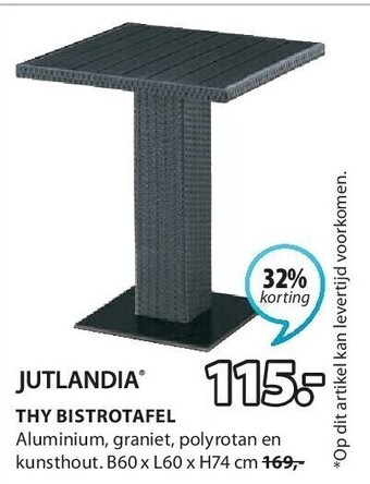 Jysk Thy bistrotafel aanbieding