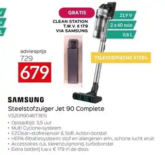 Steelstofzuiger jet 90 complete vs20r9046t3en
