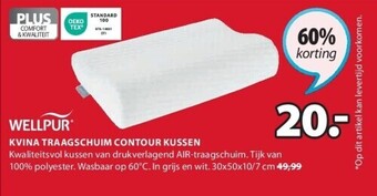 Jysk Kvina traagschuim contour kussen aanbieding