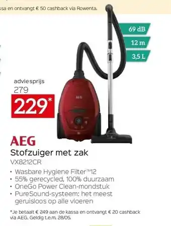 Selexion Stofzuiger met zak vx8212cr aanbieding