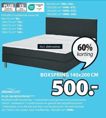 Jysk Plus c60 boxspring aanbieding