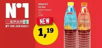 Spar Spar n°1 ice tea lemon of peach 1.5 i aanbieding