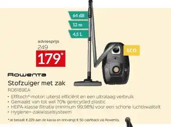 Selexion Stofzuiger met zak ro6189ea aanbieding