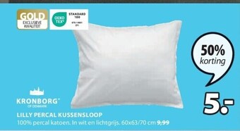 Jysk Lilly percal kussensloop aanbieding