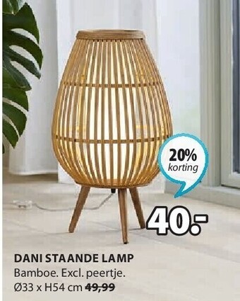 Jysk Dani staande lamp aanbieding