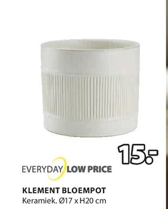 Jysk Klement bloempot keramiek. ø17 x h20 cm aanbieding