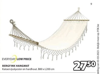 Jysk Bergfink hangmat aanbieding