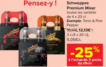 Carrefour Pensez-y Schweppees Premium Mixer aanbieding