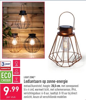ALDI Light Zone Ledlantaarn op zonne-energie aanbieding