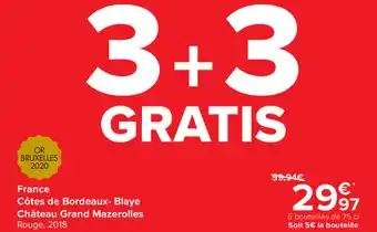 Carrefour France Cotes de Bodeaux- Blaye Chateau Grand Mazerolles aanbieding