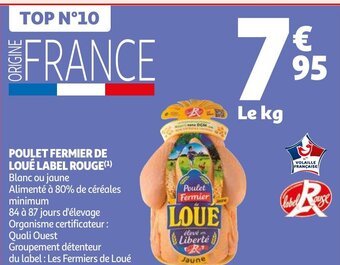 Auchan POULET FERMIER DE LOUÉ LABEL ROUGE aanbieding
