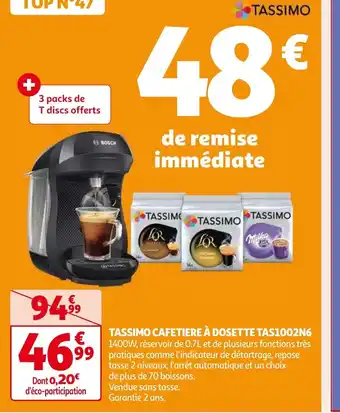 TASSIMO CAFETIERE À DOSETTE TAS1002N6 1400W
