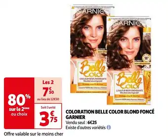 Auchan GARNIER COLORATION BELLE COLOR BLOND FONCÉ aanbieding