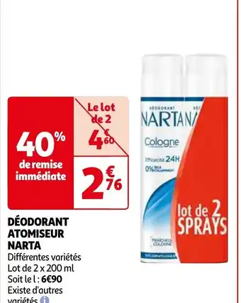 Auchan NARTA DÉODORANT ATOMISEUR 2 x 900ml aanbieding