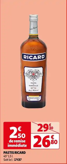 Auchan PASTIS RICARD 45° 1.5L aanbieding