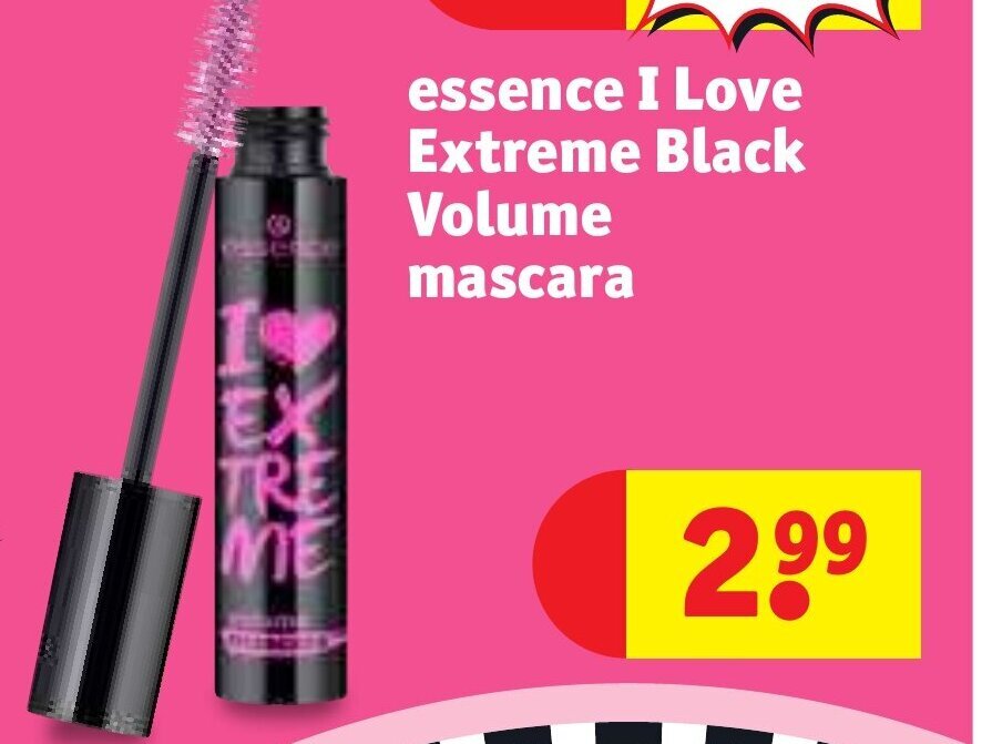 Essence I Love Extreme Black Volume mascara promotie bij Kruidvat