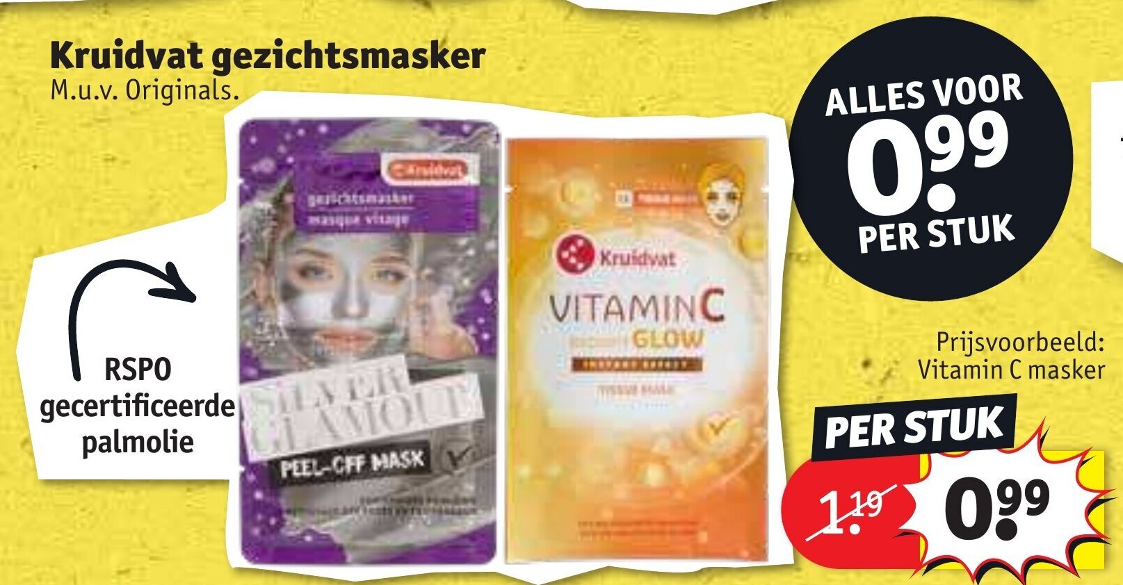 Kruidvat gezichtsmasker M.u.v. Originals. promotie bij Kruidvat