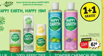 Kruidvat HAPPY EARTH deo Roll-On Ylang 75 ml aanbieding