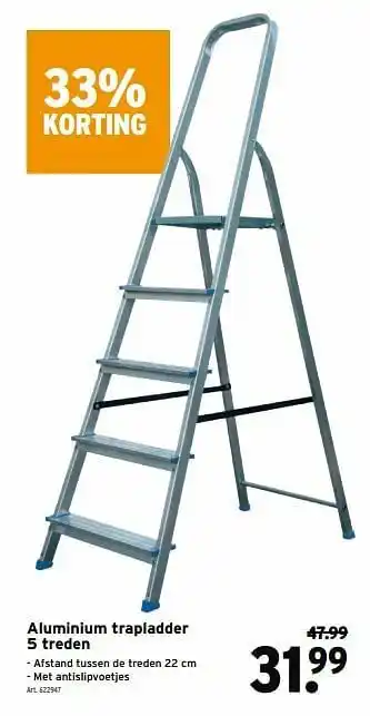 GAMMA Aluminium trapladder 5 treden aanbieding