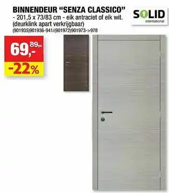 Binnendeur senza classico