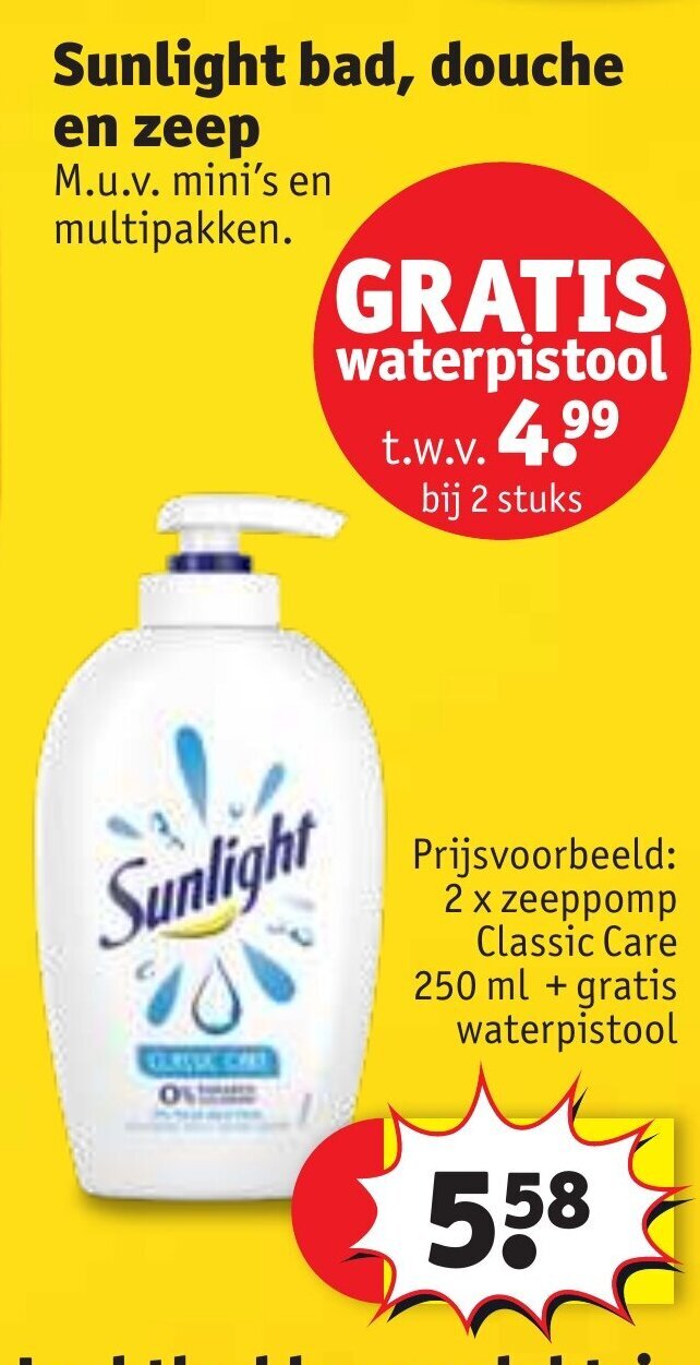 Sunlight bad, Classic care 2 x 250ml promotie bij Kruidvat