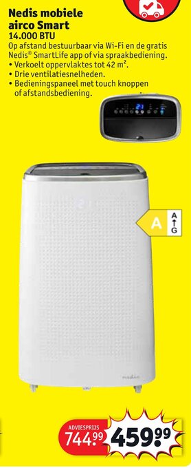 Kruidvat Nedis mobiele airco Smart 14.000 BTU aanbieding