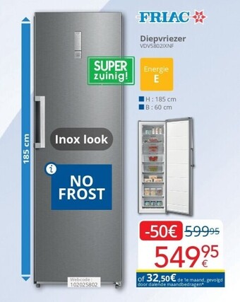 Eldi Diepvriezer vdv5802ixnf aanbieding