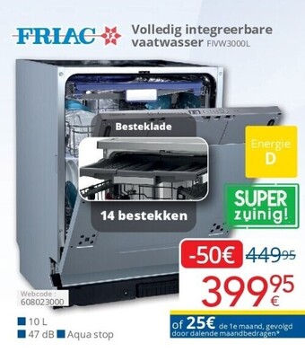 Eldi Volledig integreerbare vaatwasser fivw3000l aanbieding