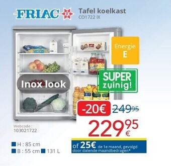 Eldi Tafel koelkast co1722 ix aanbieding