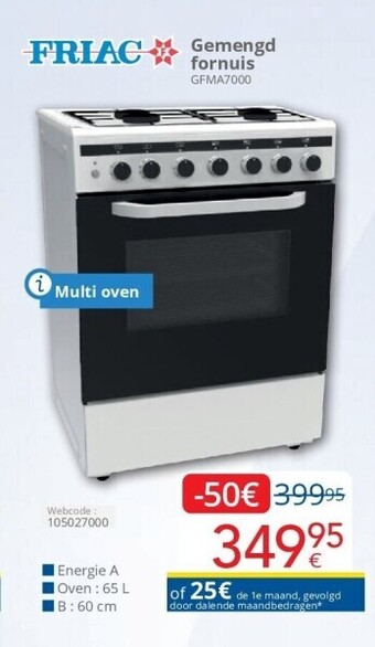 Eldi Gemengd fornuis gfma7000 aanbieding