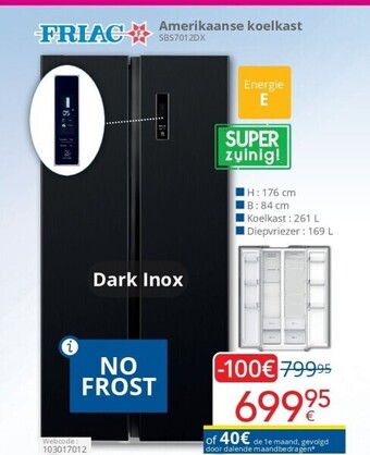Eldi Amerikaanse koelkast sbs7012dx aanbieding