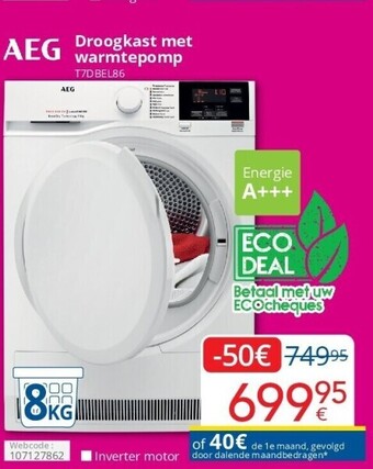 Eldi Droogkast met warmtepomp t7dbel86 aanbieding