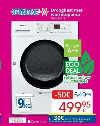 Eldi Droogkast met warmtepomp dkw9051e aanbieding