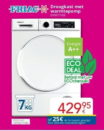 Eldi Droogkast met warmtepomp dkw7100e aanbieding