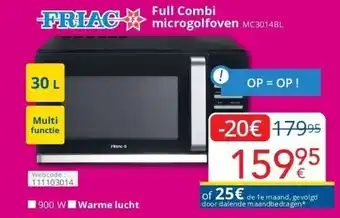 Eldi Full combi microgolfoven mc3014bl aanbieding