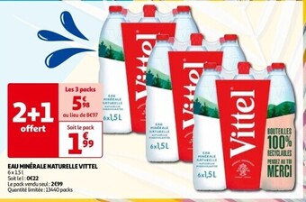 Auchan Eau minérale naturelle vittel aanbieding