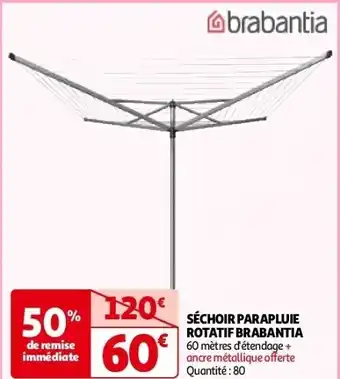 Auchan Séchoir parapluie rotatif brabantia aanbieding